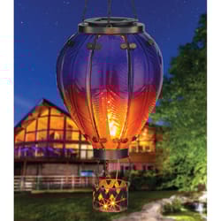 Regal Art & Gift Purple Glass/Metal 23.5 in. H X 7.5 in. L X 7.5 in. W Hot Air Balloon Lantern