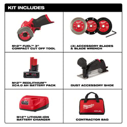 Milwaukee 12V M12 FUEL 3 in. Cordless Brushless Compact Cut-Off Tool Kit (Battery & Charger)