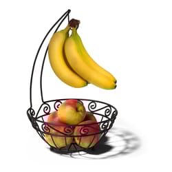 Spectrum Scroll Black Steel Fruit Storage Tree