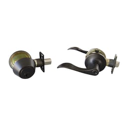 Design House Stratford Wave Oil Rubbed Bronze Entry Lever and Deadbolt Set 1-3/4 in.