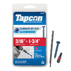 Tapcon 3/16 in. in. X 1-3/4 in. L Star Flat Head High/Low Concrete Screws