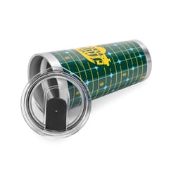 Camco Life is Better at the Campsite 20 oz Green BPA Free Wrapped Insulated Tumbler with Travel Lid