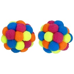 Multipet Assorted Pom Pom Ball Cat Toy 2 pk