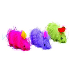 Spot Assorted Shaggy Mouse Catnip Mouse Cat Toy 4 in. 3 pk