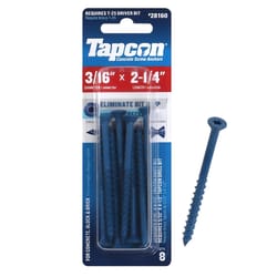 Tapcon 3/16 in. in. X 2-1/4 in. L Star Flat Head High/Low Concrete Screws