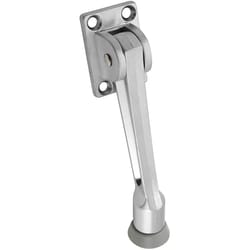 National Hardware Zinc w/Rubber Tip Satin Chrome Silver Kick-Down Door Holder Mounts to door