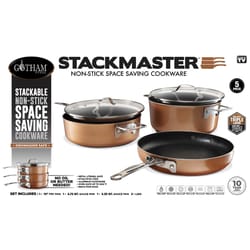 Gotham Steel Gotham Steel StackMaster 14-in Aluminum Cookware Set with Lid  in the Cooking Pans & Skillets department at