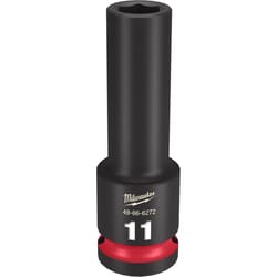 Milwaukee Shockwave 11 mm X 1/2 in. drive Metric 6 Point Deep Impact Socket 1 pc