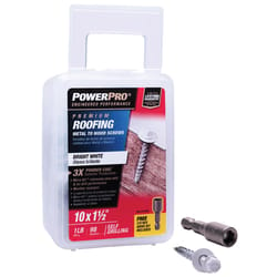 HILLMAN Power Pro No. 10 Ga. X 1.5 in. L Hex Drive Washer Head Coarse Roofing Screws