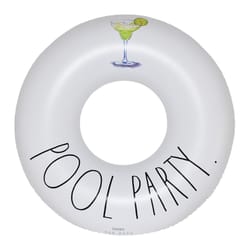 CocoNut Float Rae Dunn White Vinyl Inflatable Party Pool Float Tube