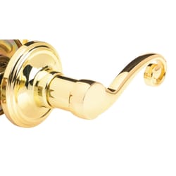 Ace Scroll Polished Brass Passage Lever Right or Left Handed