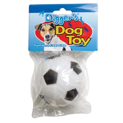 Boss Pet Digger's Black/White Soccer Ball Vinyl Dog Toy Medium 1 pk