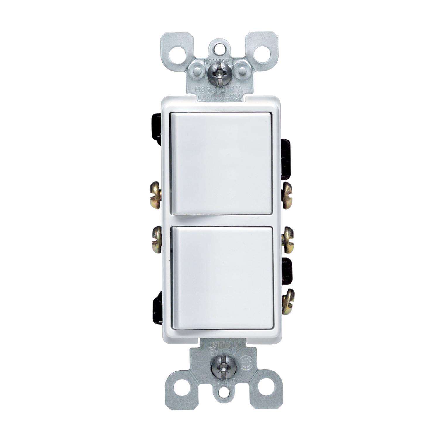 Leviton Decora 15 amps Single Pole 3-Way/Combination Duplex Combination ...