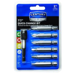 Century Drill & Tool Assorted 1 in. L Bit and Holder Set S2 Tool Steel 7 pc
