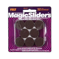 Magic Sliders Felt Self Adhesive Protective Pads Brown Round 1 in. W X 1 in. L 32 pk