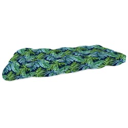 Jordan Manufacturing Blue/Green Floral Polyester Wicker Settee Cushion 4 in. H X 19 in. W X 46 in. L