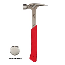 Milwaukee 20 oz Smooth Face Claw Hammer 14 in. Steel Handle