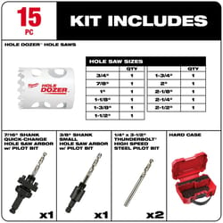 Milwaukee Hole Dozer Bi-Metal Hole Saw Kit 15 pc