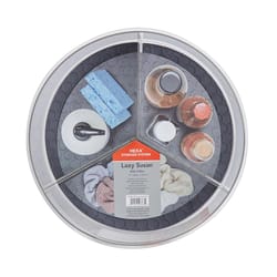 Spectrum Hex Clear/Gray Plastic/Silicone Lazy Susan with 3 Dividers