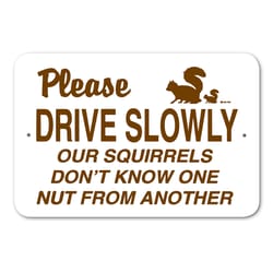 Noble Beasts Graphics English White Safety Sign 12 in. H X 18 in. W