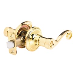 Ace Scroll Polished Brass Privacy Lockset 1-3/4 in.