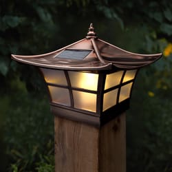 Classy Caps Copper Solar Powered 0.33 W LED Post Cap Light 1 pk