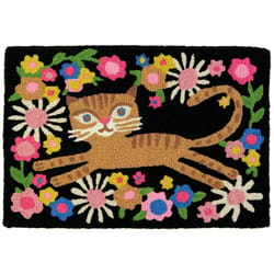 Jellybean 20 in. W X 30 in. L Multicolored Meow Kitty Polyester Rug