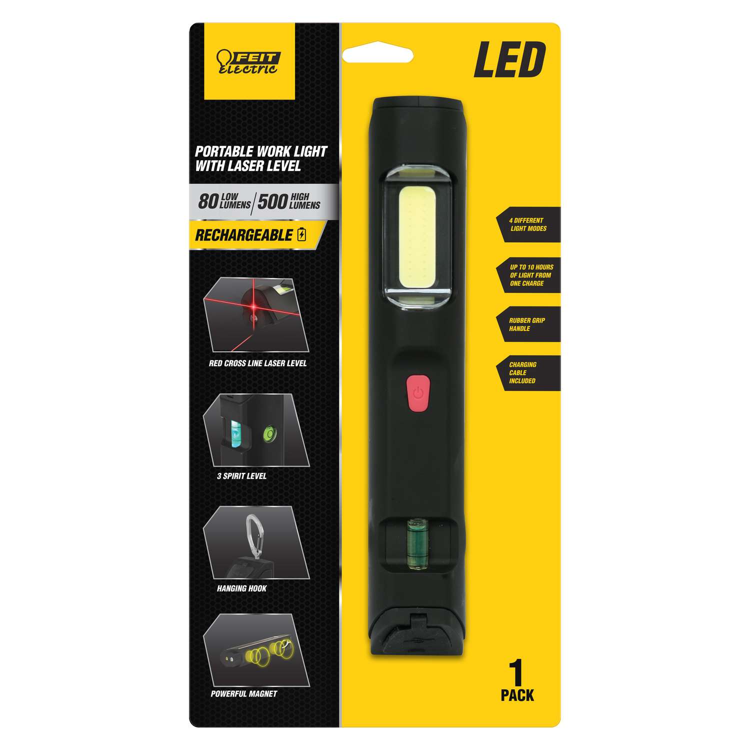 Feit Electric 80/500 lm LED Rechargeable Handheld Work Light w/Laser