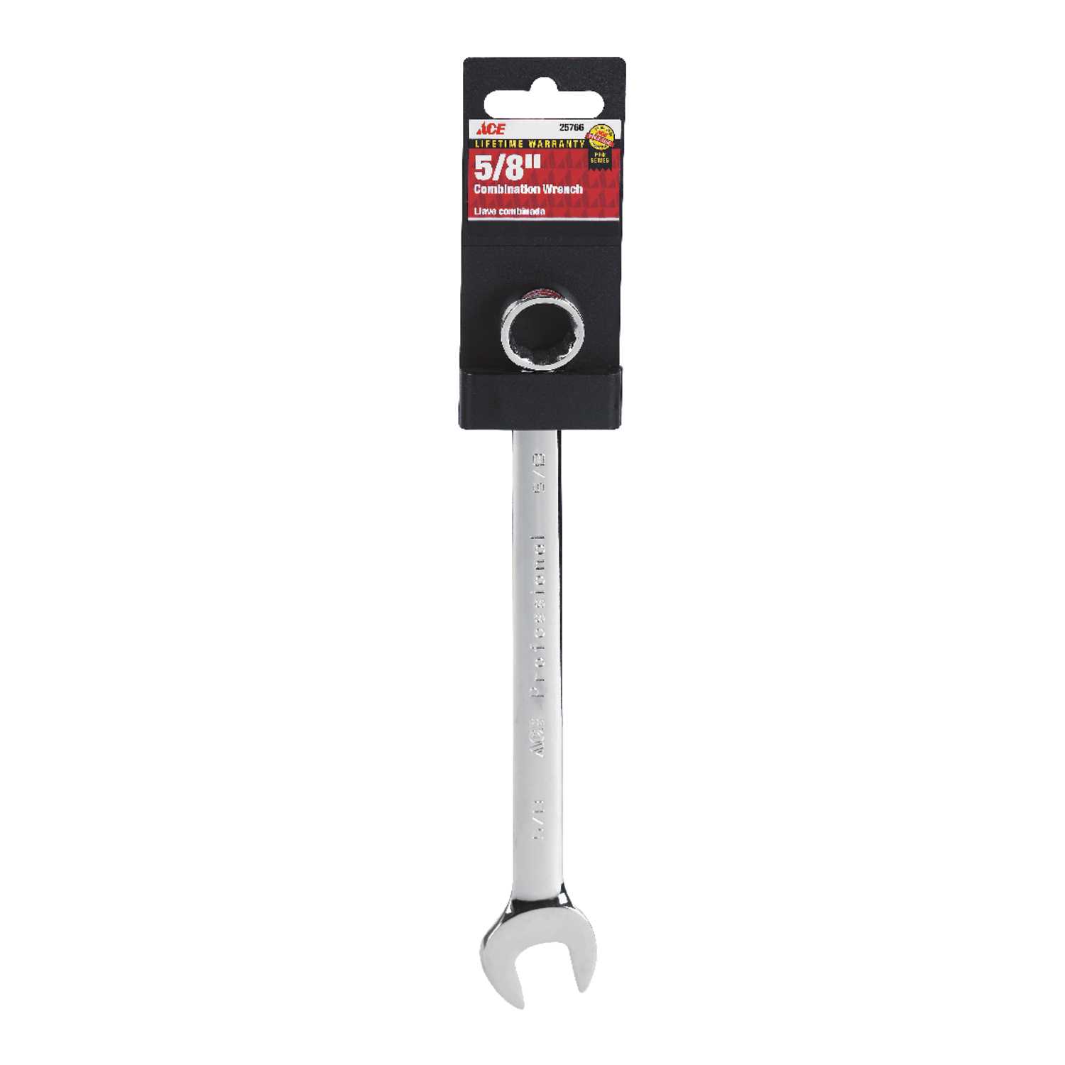 Ace Pro Series 5/8 x 5/8 x 8 in. L SAE Combination Wrench 1 pc. Ace