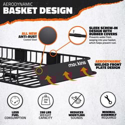 Mockins Black Rooftop Cargo Basket Set 1 pk