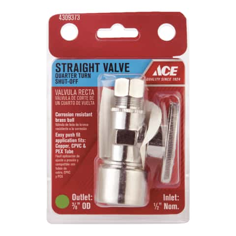 Ace Push Fit Compression Brass Straight Stop Valve - Ace Hardware