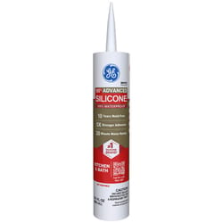 GE Advanced White Silicone 2 Kitchen and Bath Caulk Sealant 10.1 oz