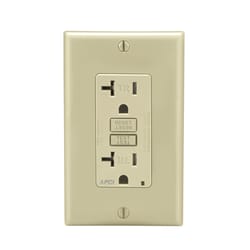 Leviton Decora 20 amps 125 V Ivory AFCI Outlet 5-20R 1 pk