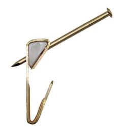 OOK ReadyNail Brass-Plated Conventional Picture Hook 30 lb 4 pk