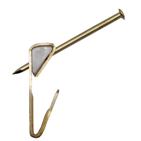 Ook OOK ReadyNail Brass-Plated Conventional Picture Hook 30 lb 4 pk Ook OOK ReadyNail Brass-Plated Conventional Picture Hook 30 lb 4 pk