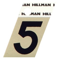 Hillman 1.5 in. Reflective Black Aluminum Self-Adhesive Number 5 1 pc