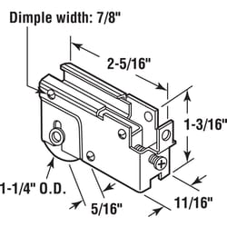 Prime-Line 1-1/4 in. Dia. x 5/16 in. L Plastic/Steel Roller Assembly 1 pk