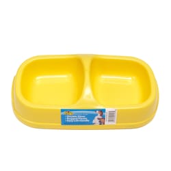 Hilo Yellow Plastic 5.5 oz Double Pet Feeder For Dog