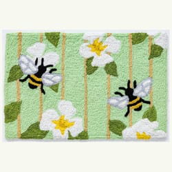 Jellybean 20 in. W X 30 in. L Multi-color Honey Bees Polyester Accent Rug