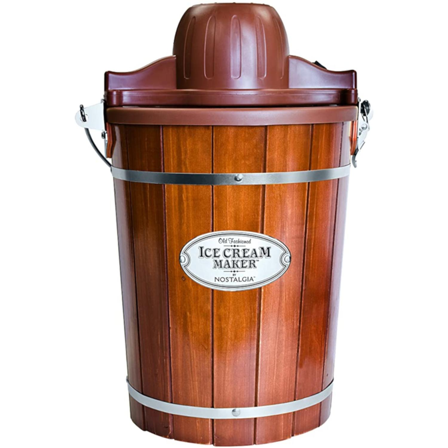Nostalgia Brown 6 qt Ice Cream Maker 20 in. H X 12.25 in. W X 15 in. L Sansujyuku sansujyuku.com