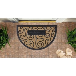 Superio Brand 20 in. W X 31 in. L Natural Ornate Scroll Coir/Rubber Door Mat