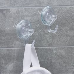 InterDesign 2 in. H X 2 in. W X 2 in. L Clear Suction Cup Hooks