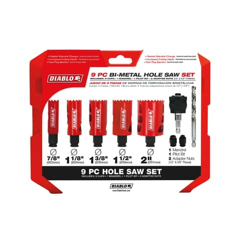 Diablo Bi Metal Diablo Mandrel Hole Saw Kit 9 pc Ace Hardware