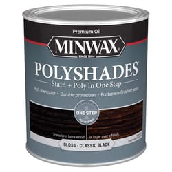 Minwax PolyShades Semi-Transparent Gloss Classic Black Oil-Based Stain/Polyurethane Finish 1 qt