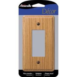 Amerelle Contemporary Brown 1 gang Wood Decorator Wall Plate 1 pk