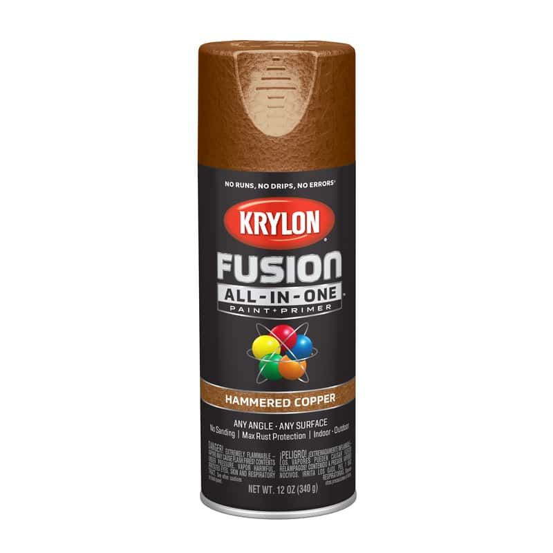 Krylon Fusion All-In-One Hammered Copper Paint + Primer Spray Paint 12 ...