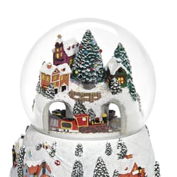 Roman Glitter Dome Multicolored Musical Village Rotating Train Table Decor 5.75 in.