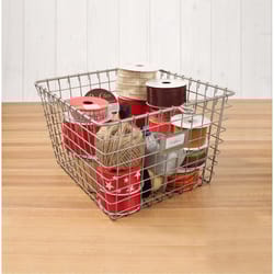 Spectrum 11.3 in. L X 13.8 in. W X 8 in. H Silver Storage Basket