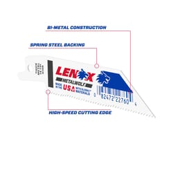Lenox 4 in. Bi-Metal Reciprocating Saw Blade 14 TPI 1 pk