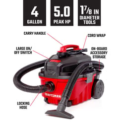 Craftsman 4 gal Corded Wet/Dry Vacuum 120 V 5 HP